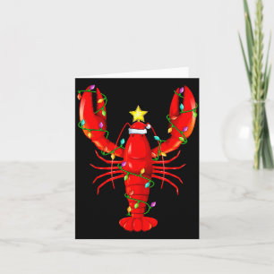Lobster Lighting Xmas Tree Matching Lobster Christ Card