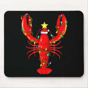 Lobster Lighting Xmas Tree Matching Lobster Christ Mouse Pad