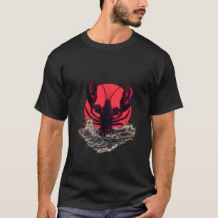 Lobster Lover Artwork Sea Ocean Animal Motif Spiny T-Shirt
