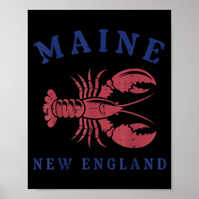 Lobster Maine New England Cool Seafood Lover Men W Poster (Front)