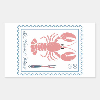 Lobster Maine New England Nautical Ocean Seafood Rectangular Sticker