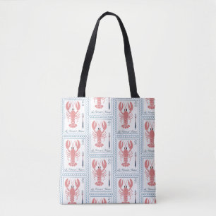 Lobster Maine New England Nautical Ocean Seafood Tote Bag