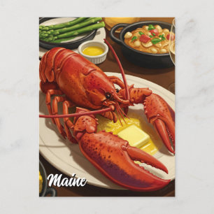 Lobster Maine Travel Postcard