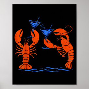Lobster Martini Case for Summer Seafood Cocktail Poster