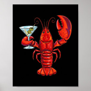Lobster Martini Case for Summer Seafood Cocktail Poster