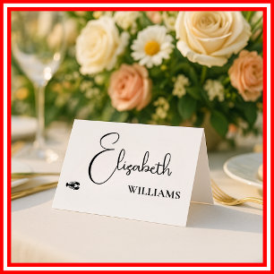 Lobster Menu Modern Script Wedding Place Cards