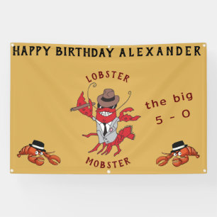 Lobster Mobster 🦞 Funny Cartoon Gangster Banner