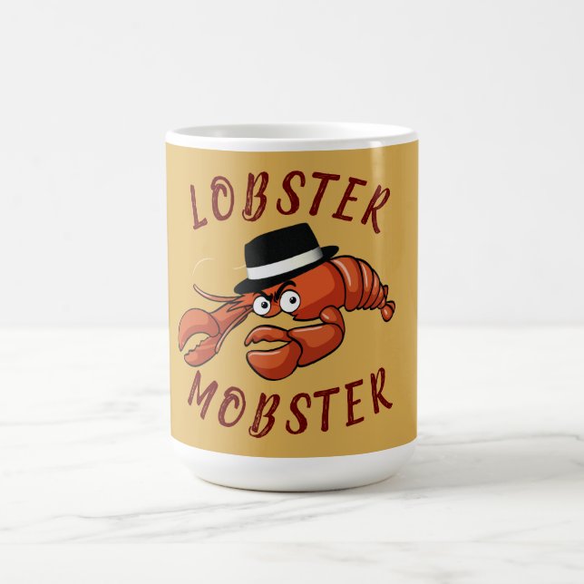 Lobster Mobster 🦞 Wide-Eyed Cute Cartoon Gangster Coffee Mug (Center)
