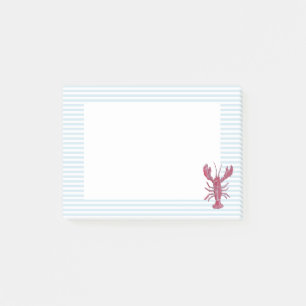 Lobster Nautical Blue Stripe Preppy Post-it Note