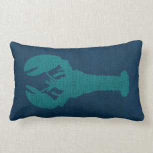 Lobster Ocean Blue Green Lumbar Cushion