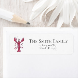 Lobster Ocean Painting Art Address Return Address Label