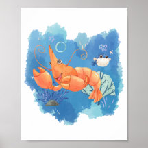 Lobster Ocean Themed Nursery Poster