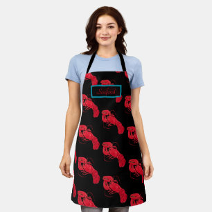 Lobster on Black Background by Marsden Hartley Apron