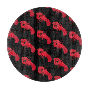 Lobster on Black Background by Marsden Hartley Cutting Board