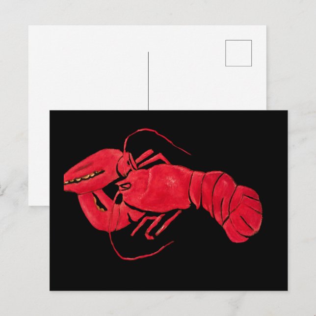 Lobster on Black Background by Marsden Hartley Postcard (Front/Back)