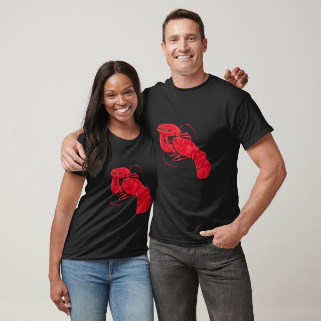 Lobster on Black Background by Marsden Hartley T-Shirt (Unisex)
