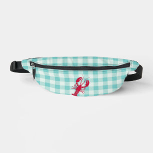 Lobster on Blue Gingham Bum Bags