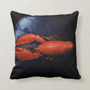Lobster on Tiffany Plate Cushion