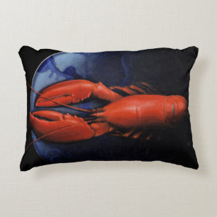 Lobster on Tiffany Plate Decorative Cushion