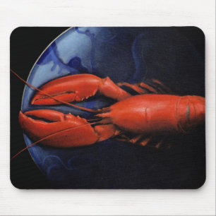 Lobster on Tiffany Plate Mouse Pad