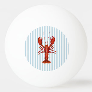 Lobster Painting Nautical Blue Stripe Ping Pong Ball