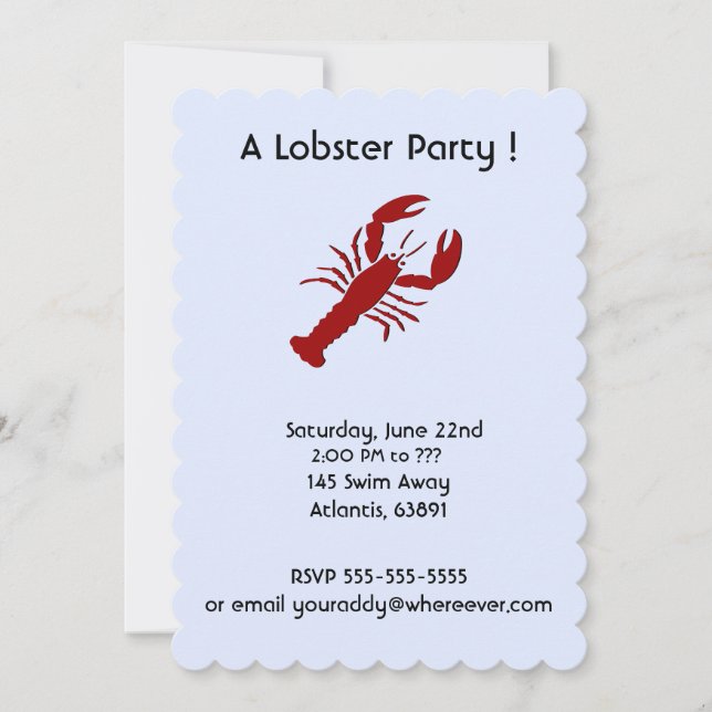 Lobster Party Invitations (Front)