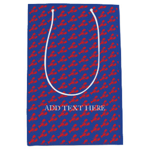 Lobster Party Red Blue Preppy Designer Fun Medium Gift Bag