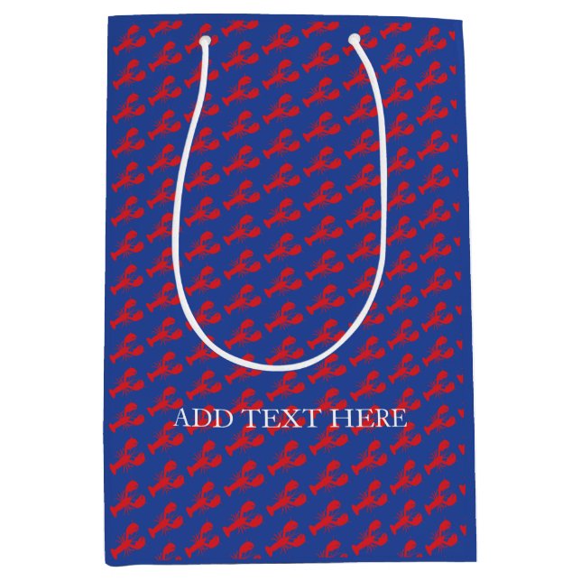 Lobster Party Red Blue Preppy Designer Fun  Medium Gift Bag (Front)