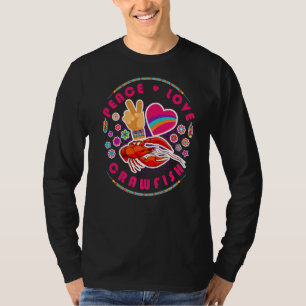 Lobster Peace Love Crawfish Shellfish Animal Crab T-Shirt