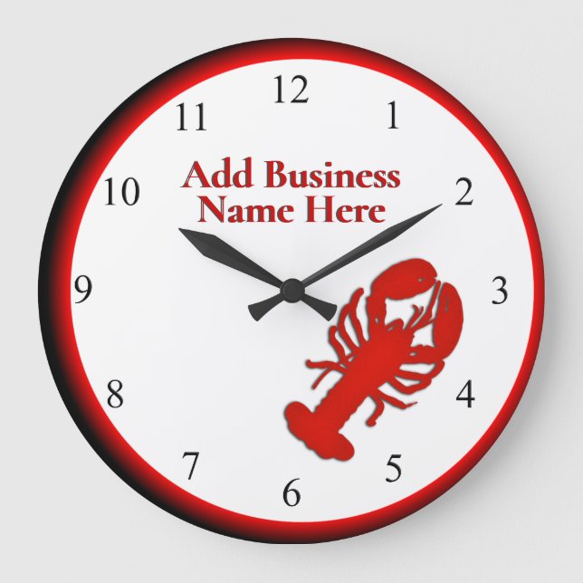 Lobster Personal Business Clock Black Numbers (Front)