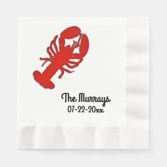 Lobster Personalised Napkin (Front)