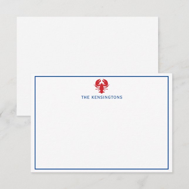 Lobster Personalised Note Cards (Front/Back)