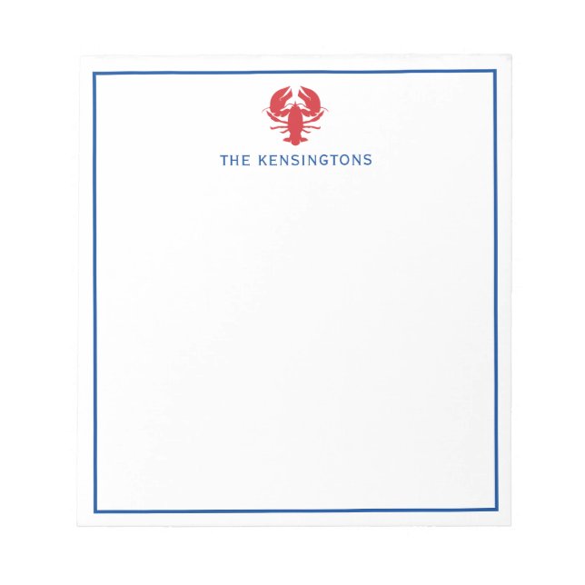 Lobster Personalised Notepad (Front)