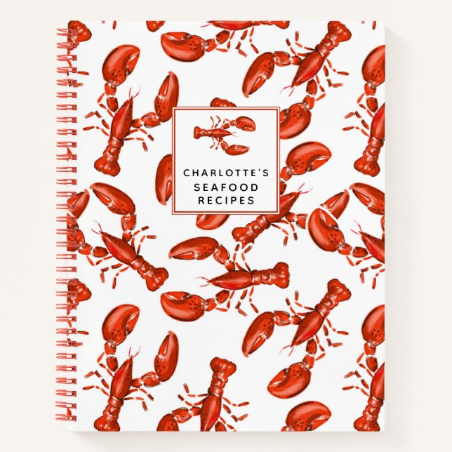 Lobster Personalised Seafood Recipe Notebook (Front)