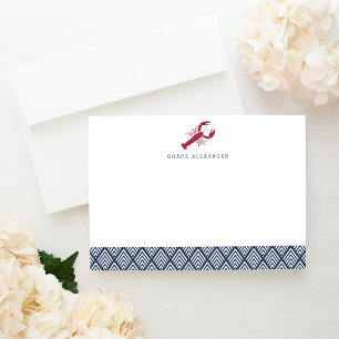 Lobster Personalised Stationery Flat Cards