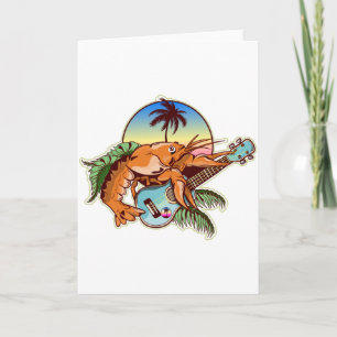 Lobster playing a ukulele guitar  card