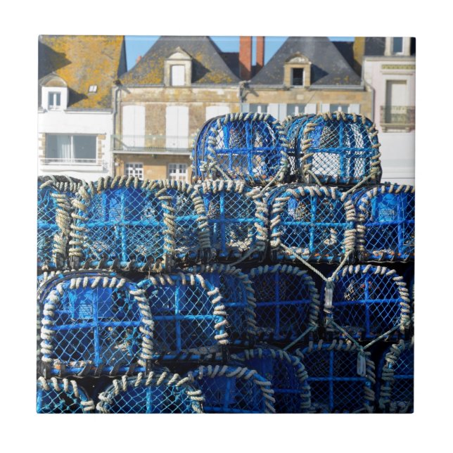 Lobster pot at Le Croisic in France Ceramic Tile (Front)