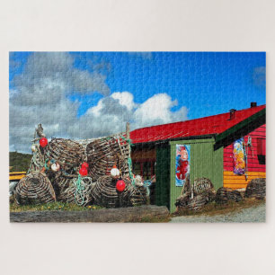 Lobster pots and hut, King Island, Australia Jigsaw Puzzle