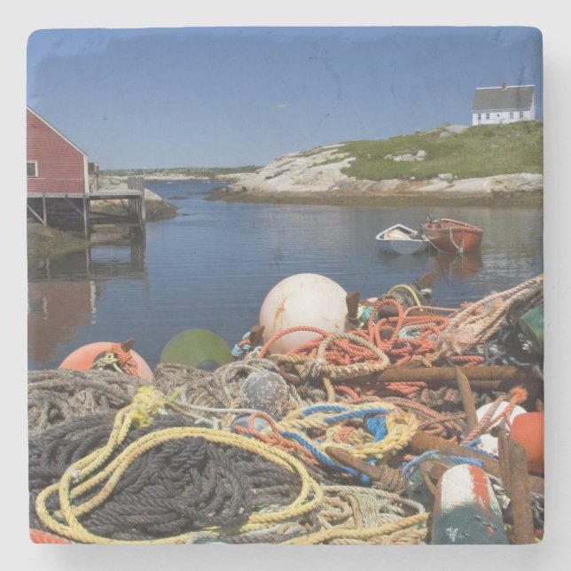 Lobster pots, buoys, and ropes on the dock at stone coaster (Front)