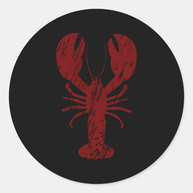 Lobster Print Classic Round Sticker (Front)