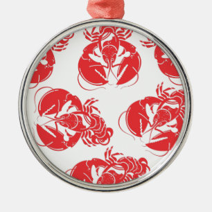 lobster print metal tree decoration