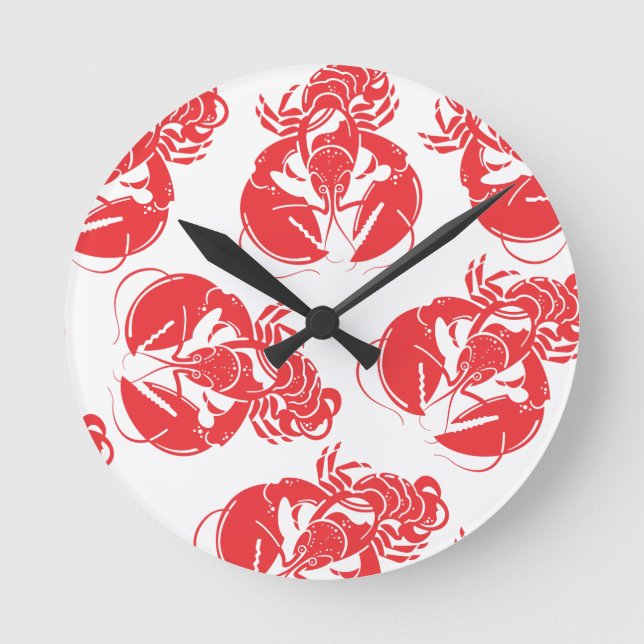 lobster print round clock (Front)