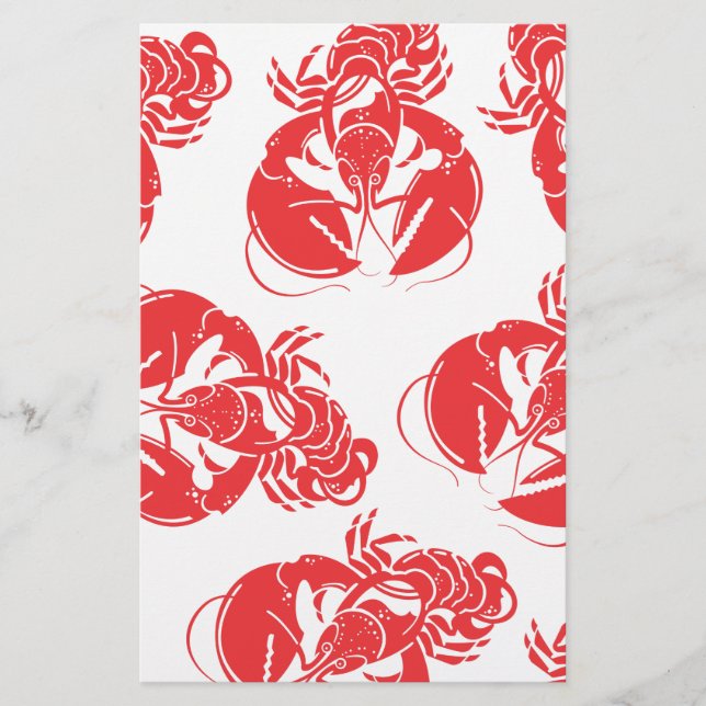 lobster print stationery (Front)