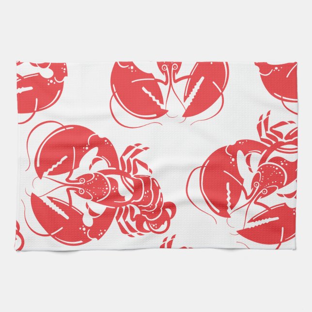 lobster print tea towel (Horizontal)