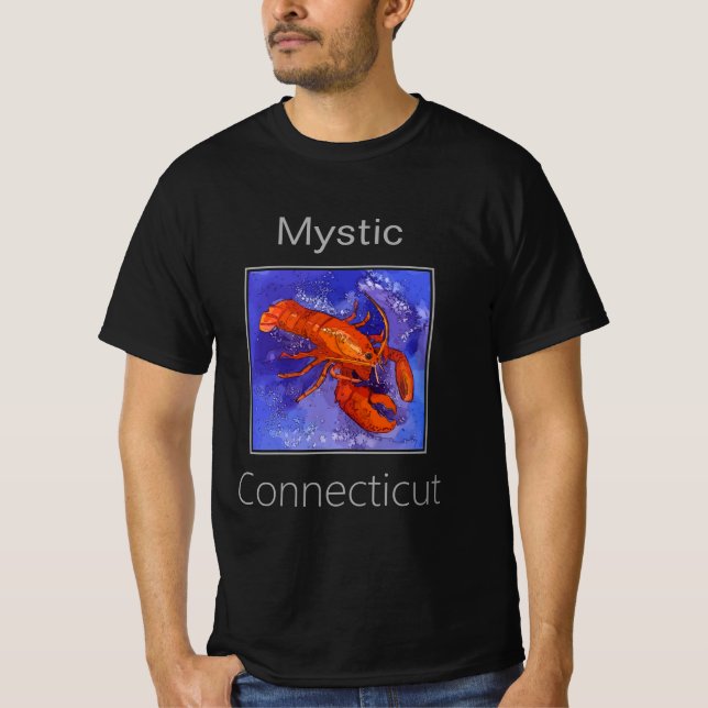 Lobster, Red and Purple, Mystic, Connecticut  T-Shirt (Front)