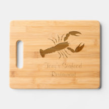 Lobster Restaurant Etched Wooden Cutting Board