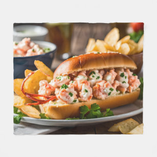 Lobster Roll And Potato Chips Fleece Blanket