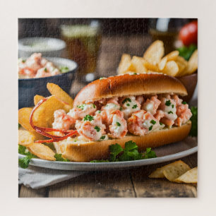 Lobster Roll And Potato Chips Jigsaw Puzzle