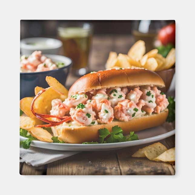Lobster Roll And Potato Chips Magnet (Front)
