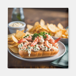 Lobster Roll and Potato Chips Magnet